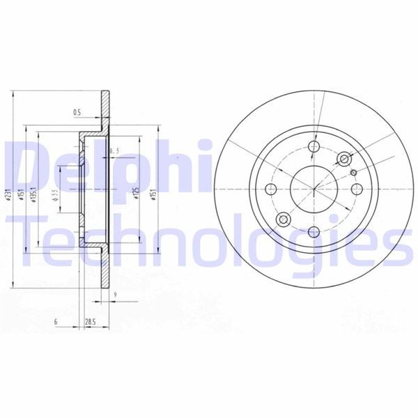 Mazda 323 Arka Fren Diski Deliksiz DELPHI