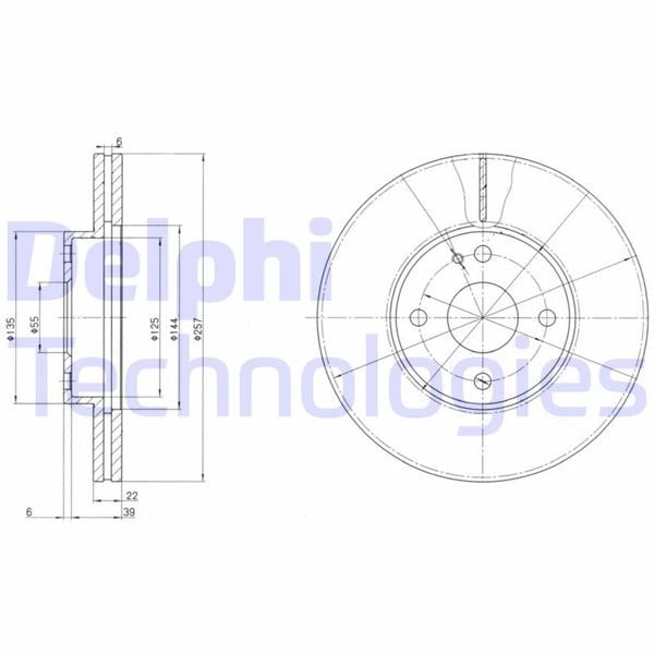 Mazda 323 Ön Fren Diski Delikli DELPHI