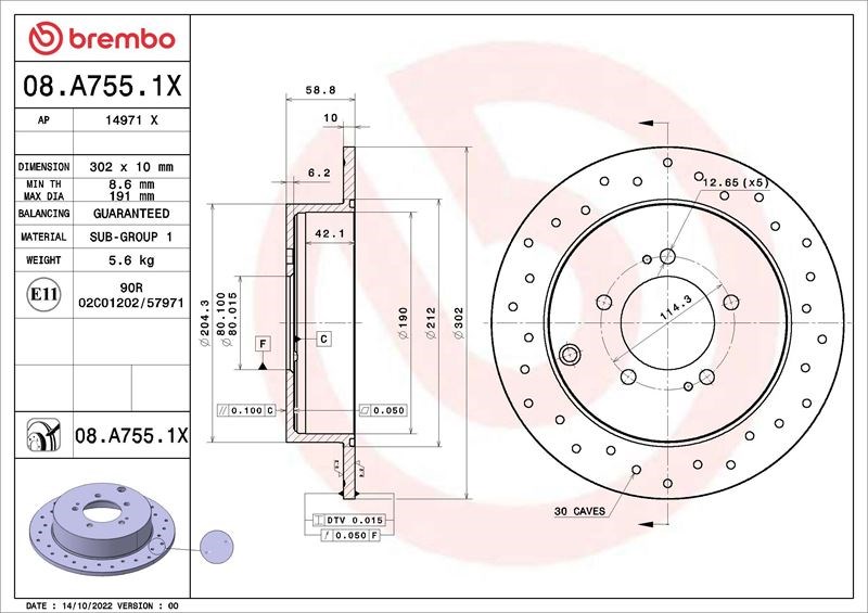 Peugeot 4007 4008 Citroen C4 Aircross C-Crosser Mitsubishi Outlander ASX... BREMBO
