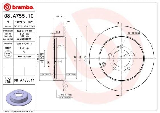 Peugeot 4007 4008 Citroen C4 Aircross C-Crosser Mitsubishi Outlander ASX... BREMBO
