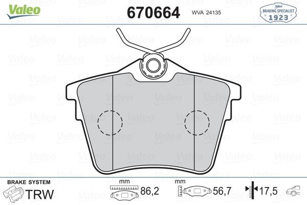 Peugeot 407 Arka Fren Balatası VALEO