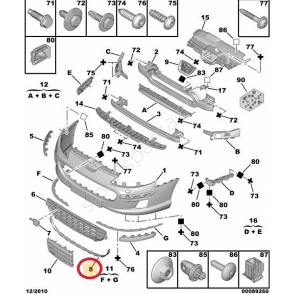 Peugeot 407 Ön Tampon Izgara Nikelajı [2005-2010] PSA