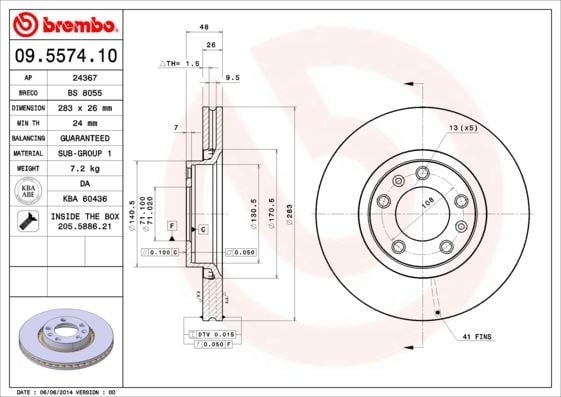 Peugeot 407 Ön Fren Aynası BREMBO