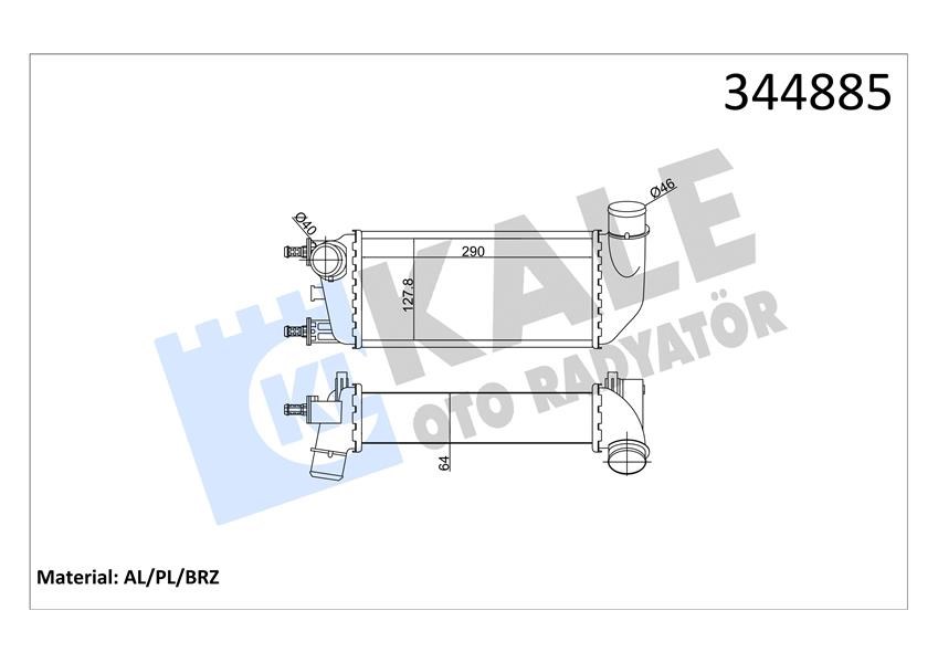Fiat 500 Turbo Radyatörü Intercooler KALE-RADYATOR