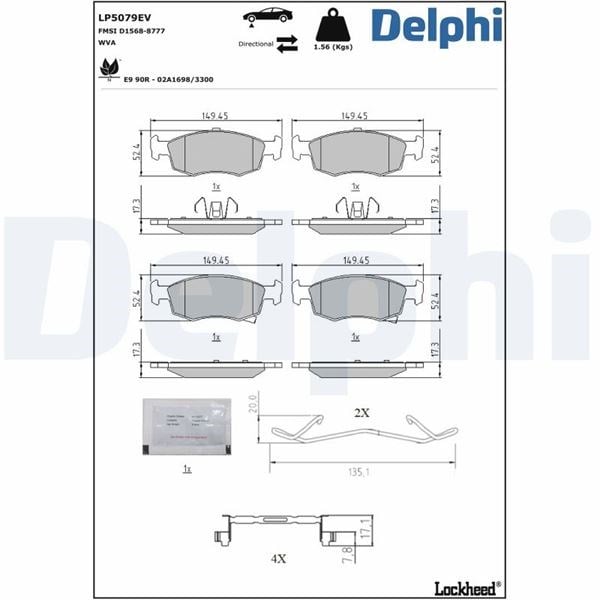 Fiat 500 Elektrikli Fren Balatası DELPHI