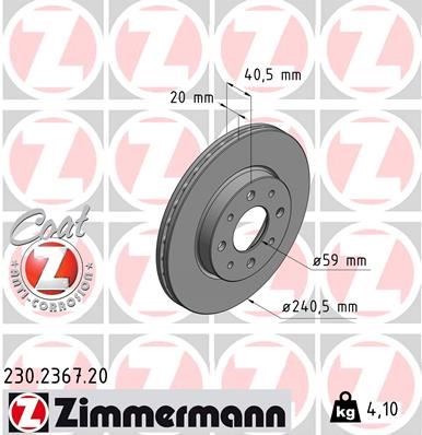 Fiat 500 Ön Fren Diski ZIMMERMANN