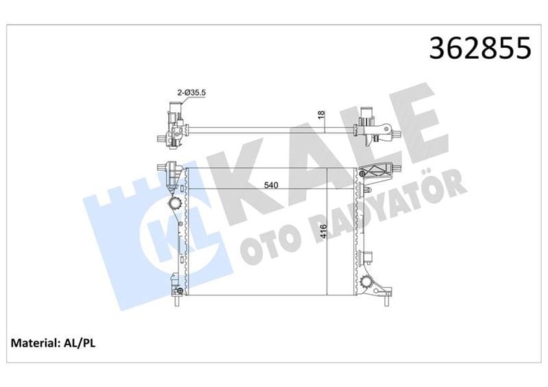 Fiat 500L 1.4 Su Radyatörü Mekanik KALE-RADYATOR