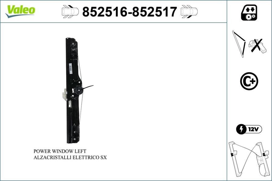 Fiat 500L Ön Sol Cam Mekanizması VALEO