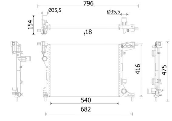 Fiat 500L Su Radyatörü MAHLE