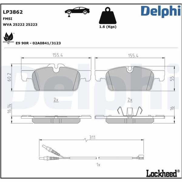 Peugeot 508 Ön Fren Balatası DELPHI