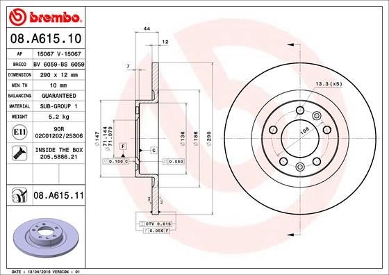 Peugeot 508 Arka Fren Aynası BREMBO