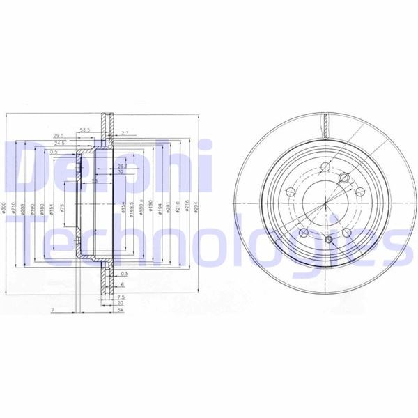 BMW 540 Arka Fren Diski Delikli DELPHI