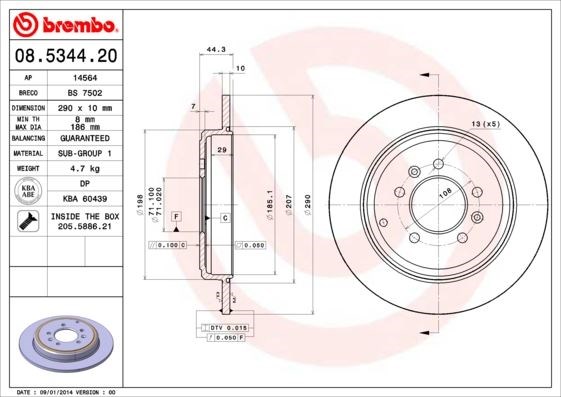 Peugeot 605 Arka Fren Aynası Dolu BREMBO