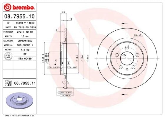 Peugeot 807 Arka Fren Aynası BREMBO