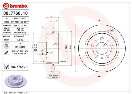 Volvo 960 Arka Fren Diski BREMBO