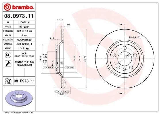 Audi A1 Volkswagen Polo 6 Fren Diski BREMBO