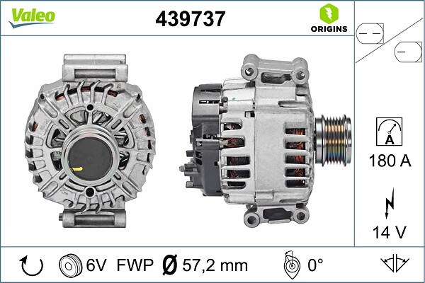 Volkswagen Audi A3 Passat Seat Leon Skoda Altea Octavia Alternatör VALEO