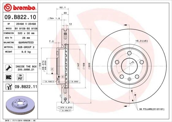 Audi A4 A5 A6 A7 Q5 Ön Fren Aynası BREMBO