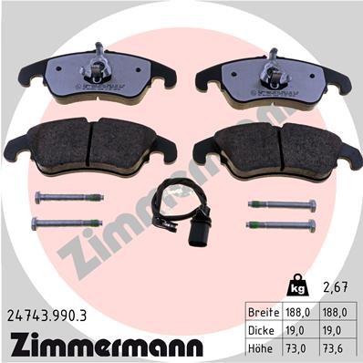 Audi A4 Ön Fren Balatası Fişli ZIMMERMANN