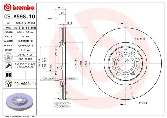 Audi A4 A6 Ön Fren Aynası Hava Kanallı BREMBO