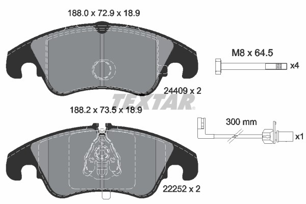Audi A4 Ön Balata Fişli TEXTAR