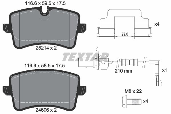 Audi A4 Arka Fren Balatası TEXTAR