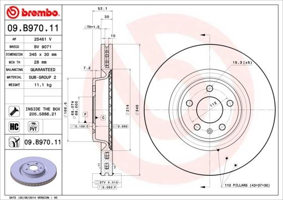 Audi A4 A5 A6 Ön Fren Aynası BREMBO