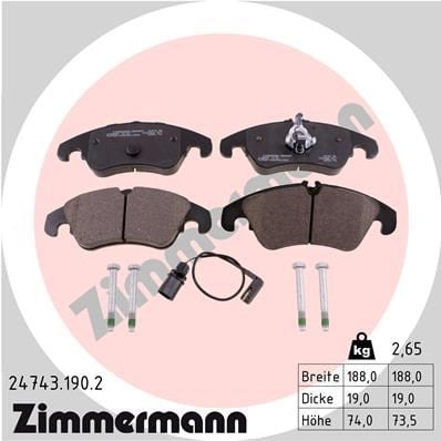 Audi A4 Ön Fren Balatası Fişli ZIMMERMANN