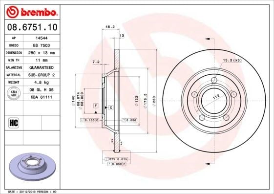 Audi A4 Ön Fren Aynası BREMBO