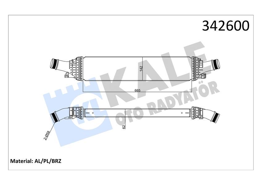 Audi A4 A5 A6 Q5 2.0TFSI-1.8TFSI-2.0TDI 08> Turbo Radyatörü Intercooler KALE-RADYATOR