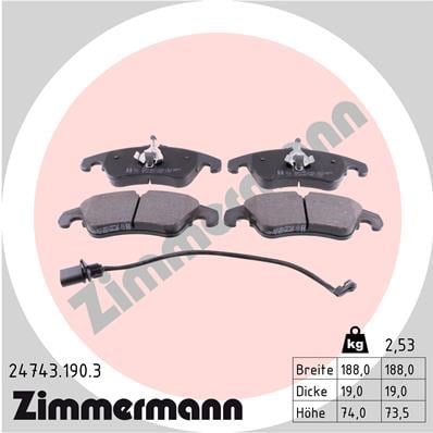 Audi A4 Ön Fren Balatası Fişli ZIMMERMANN