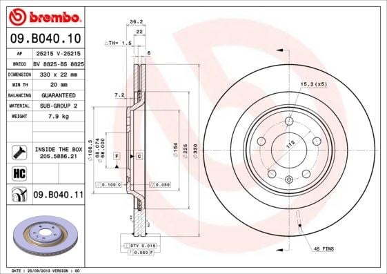 Audi A4 Arka Fren Aynası [Havalı] BREMBO