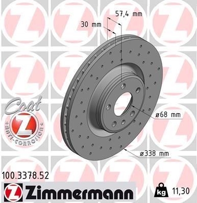 Audi A4 A5 Ön Fren Diski Delikli ZIMMERMANN