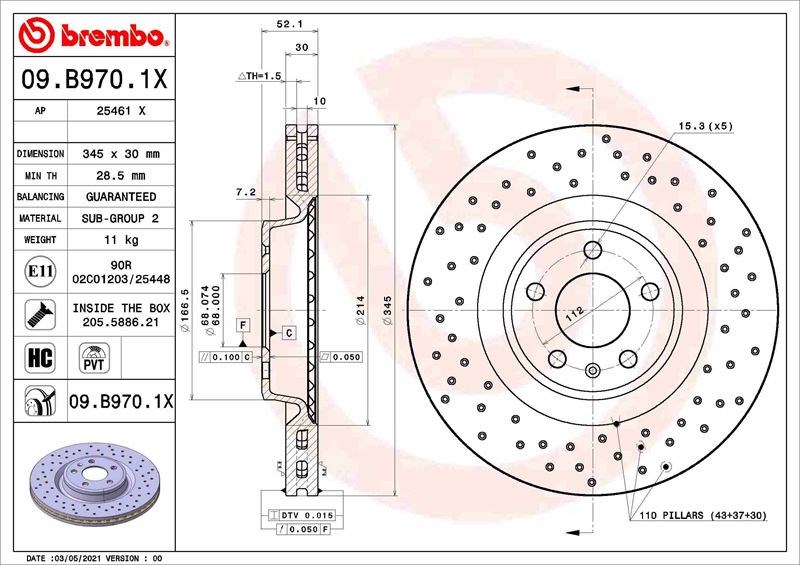 Audi A4 A5 A6 Ön Fren Aynası BREMBO
