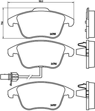 Audi A4 Ön Balata Fişli BREMBO