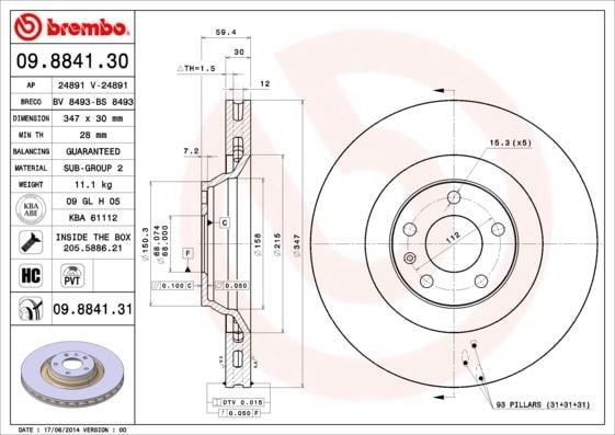 Audi A6 Ön Fren Aynası Havalı BREMBO