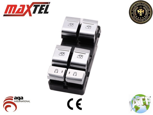 Audi A6 Cam Kaldırma Anahtarı Sol Dörtlü Gümüş 10 Pin [2018>] MAXTEL