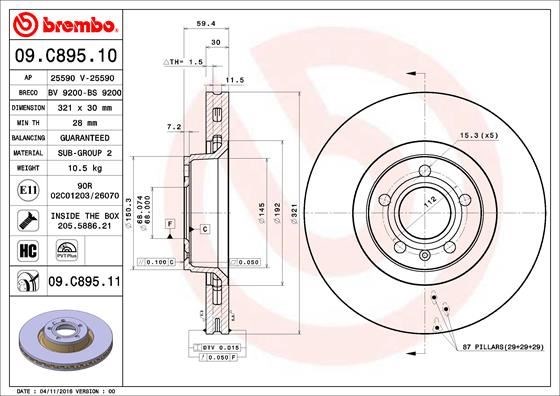 Audi A6 A8 Ön Fren Diski BREMBO