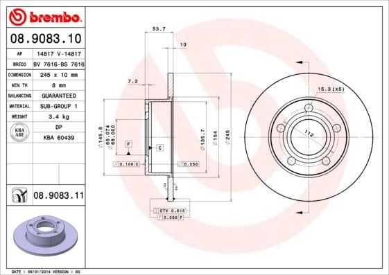Audi A6 Arka Fren Aynası BREMBO