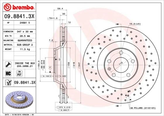 Audi A6 Ön Fren Aynası Havalı BREMBO