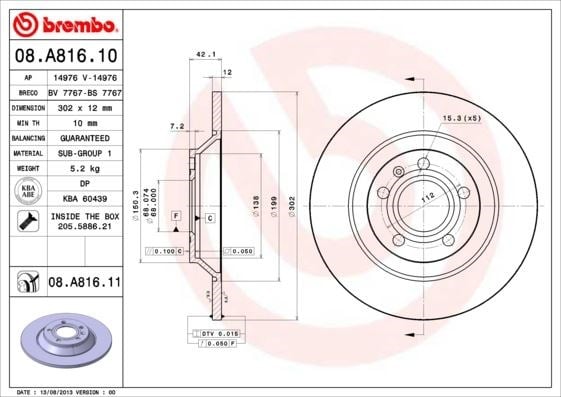 Audi A6 Allroad Arka Fren Aynası BREMBO