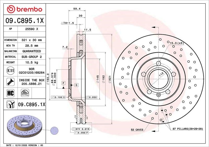 Audi A6 A8 Ön Fren Diski BREMBO