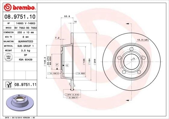 Audi A6 Arka Fren Aynası [Quattro 97-05] BREMBO