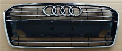 Audi A7 Ön Panjur Krom Çerçeve Krom Çizgili Parlak Siyah 7 Petek PRO-A