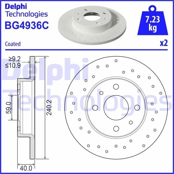 Abarth 500 595 695 Arka Fren Diski DELPHI