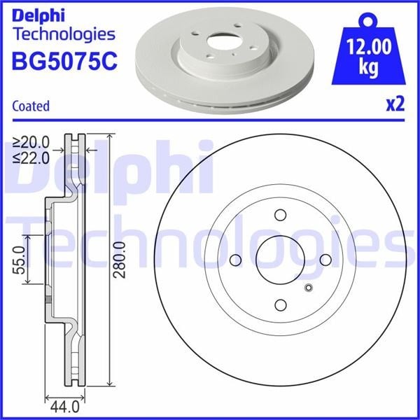 Abarth 124 Ön Fren Diski Çiftli Paket Boyalı DELPHI