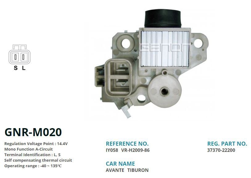 Hyundai Accent Elantra Sonata 90 AMP 2 Fiş Tek Uç Alternatör Konjektörü GENON