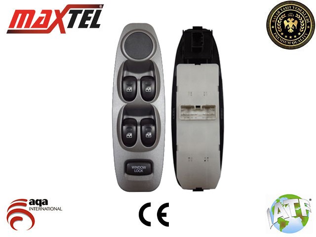 Hyundai Accent Cam Kaldırma Anahtarı Ön Sol 11 Pin Gri Kasalı MAXTEL