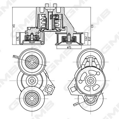 Honda Accord CR-V Alternatör Kayışı Otomatik Gergi Rulmanı Komple 2.0L 2.4L GMB