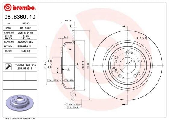 Honda Accord Arka Fren Diski Düz BREMBO